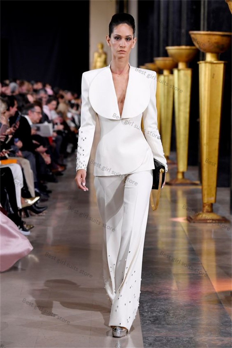 Women'S Formal Jackets To Wear With Dresses - Elegant White Women Suit Set 2