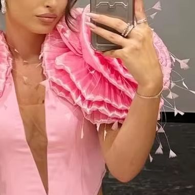 Women Formal Wear Online - Pink Two Pieces Prom Dresses With
