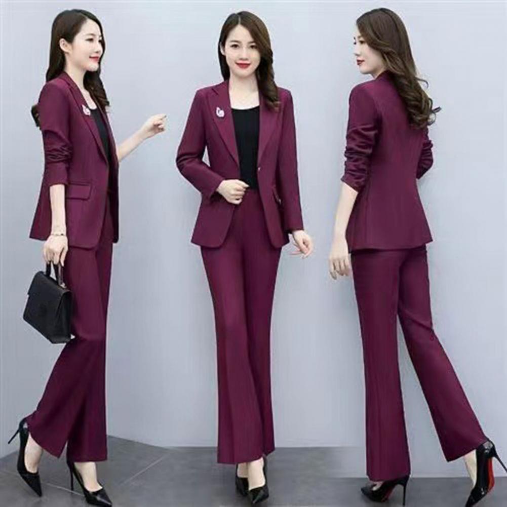 Women'S Formal Wear Pants - 2 Pcs/Set Lady Formal Coat Pants