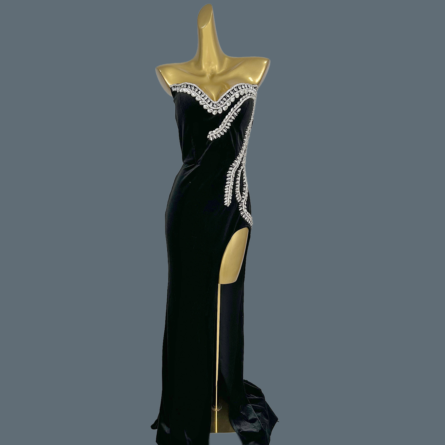 Black Velvet Floor-length Dres - đánh giá và giá Women Formal Wear Photoshoot