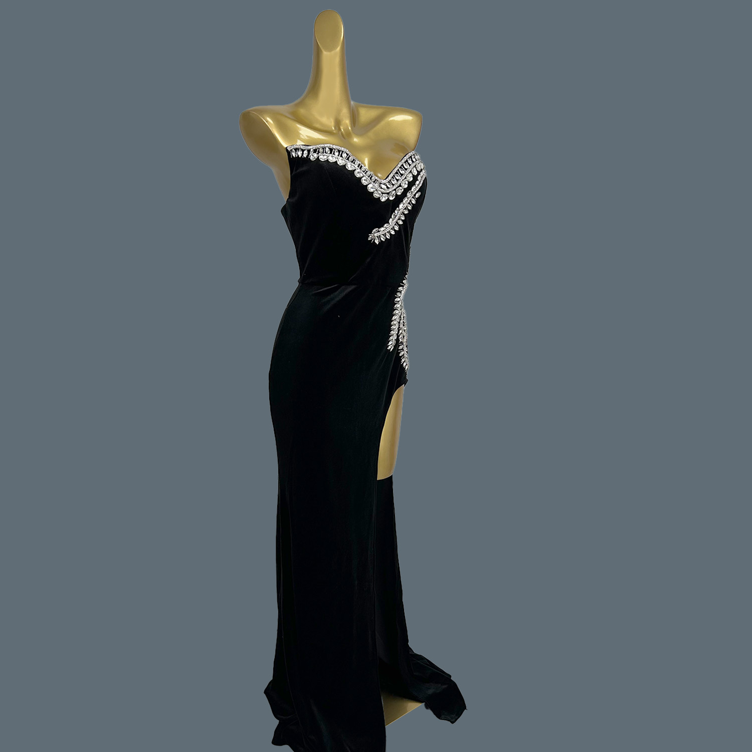Black Velvet Floor-length Dres - đánh giá và giá Women Formal Wear Photoshoot