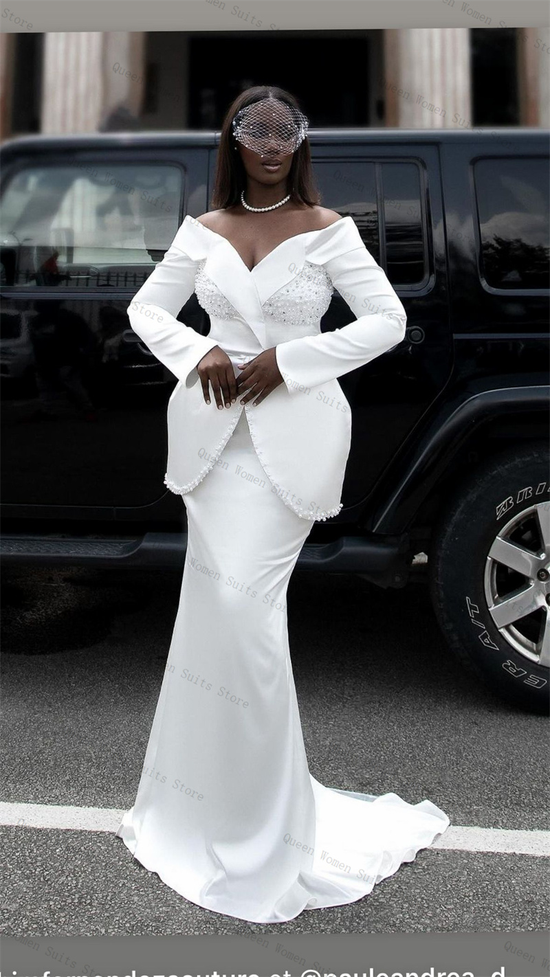 White Pearls Women Suit Skirt  - đánh giá và giá Women'S Formal Jackets To Wear With Dresses