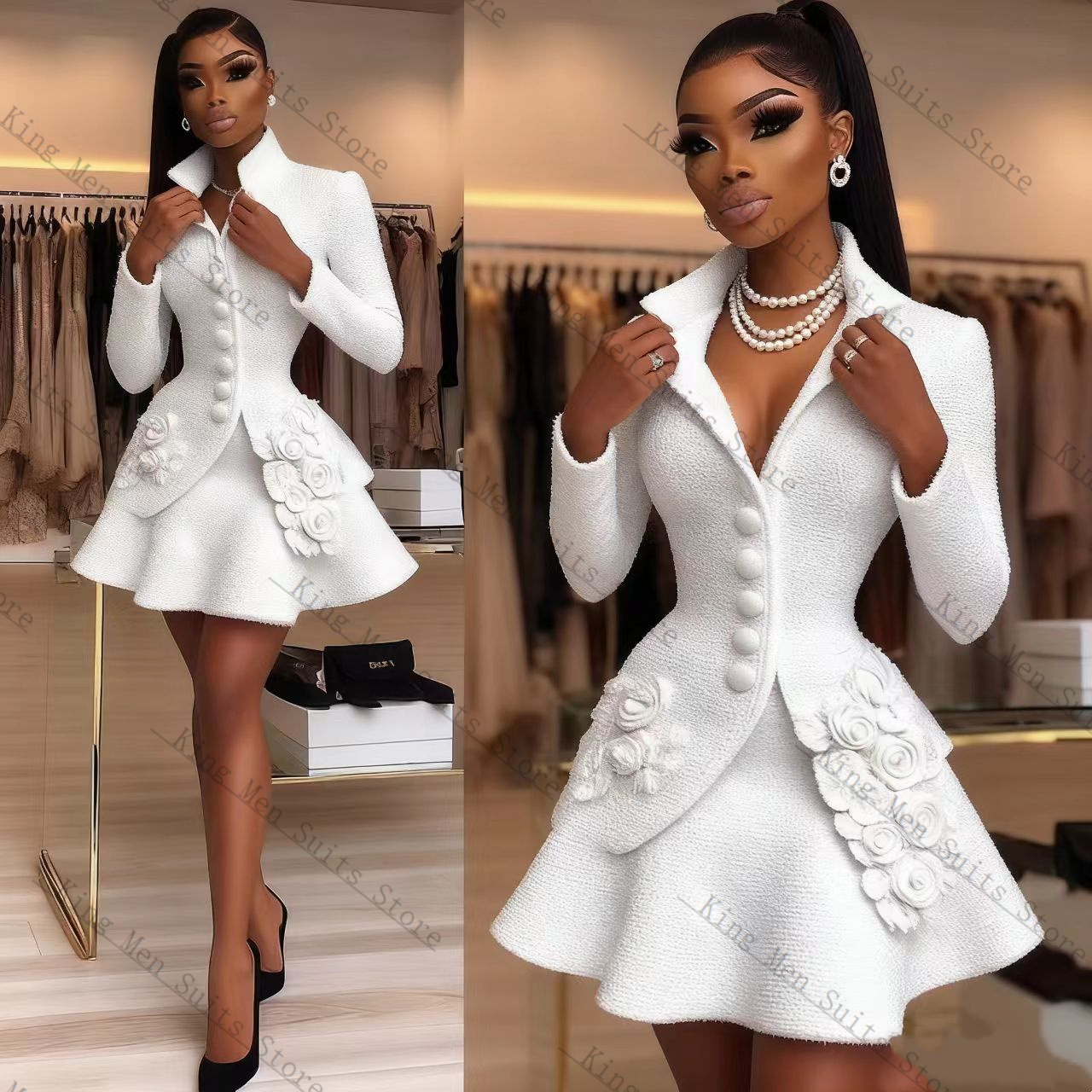 Luxury White Women Suit Set 2  - đánh giá và giá Women'S Formal Jackets To Wear With Dresses