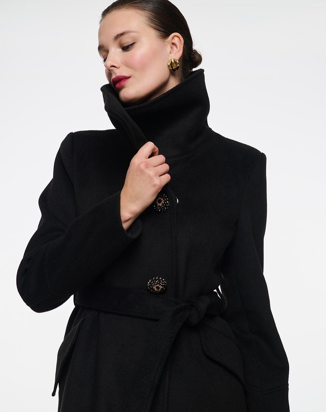 Vintage Black Stand Collar Wom - đánh giá và giá Women Formal Wear For Plus Size